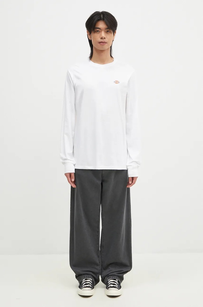 Top a maniche lunghe in cotone Dickies bianco DK0A4Y4RWHX1