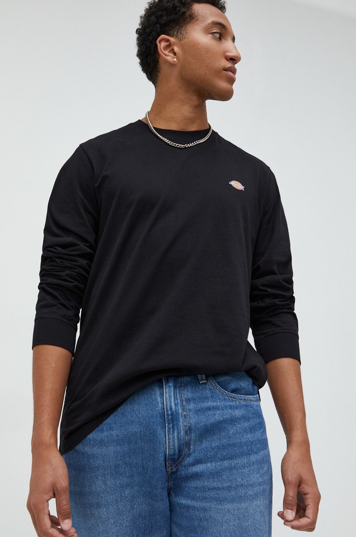 Dickies longsleeve bawełniany nadruk czarny DK0A4Y4RBLK1