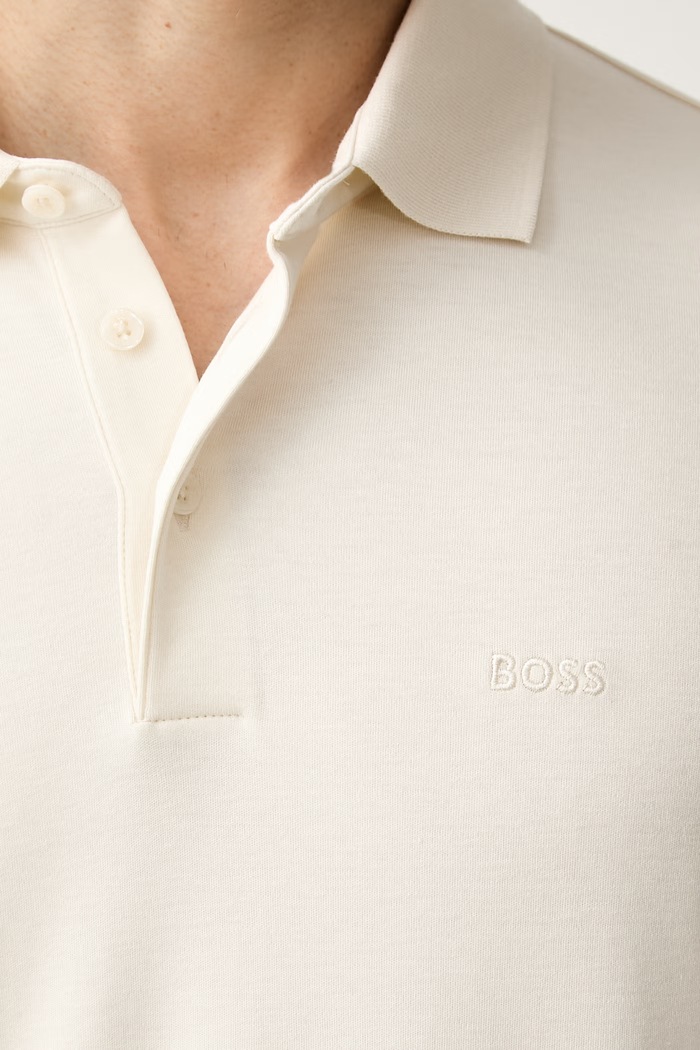 BOSS polo tricotat pentru bărbați din bumbac Pado 30 50468392 bej
