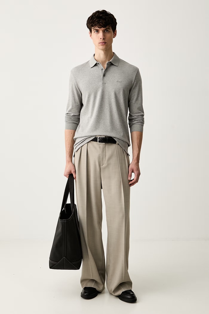 BOSS polo swetrowe męskie bawełniane Pado 30 50468392 szary AA00
