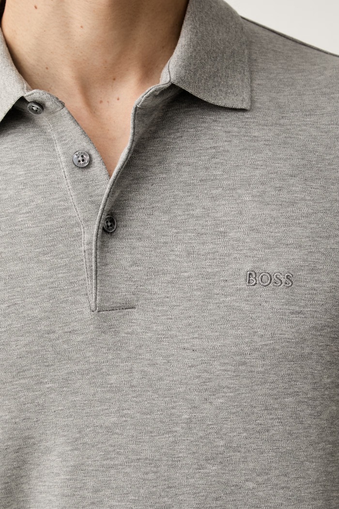 BOSS polo swetrowe męskie bawełniane Pado 30 50468392 szary