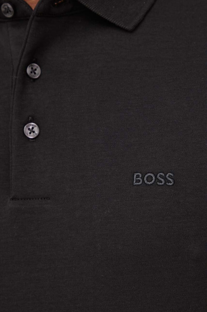 Βαμβακερή μπλούζα με μακριά μανίκια BOSS Kenno 50468392 μαύρο