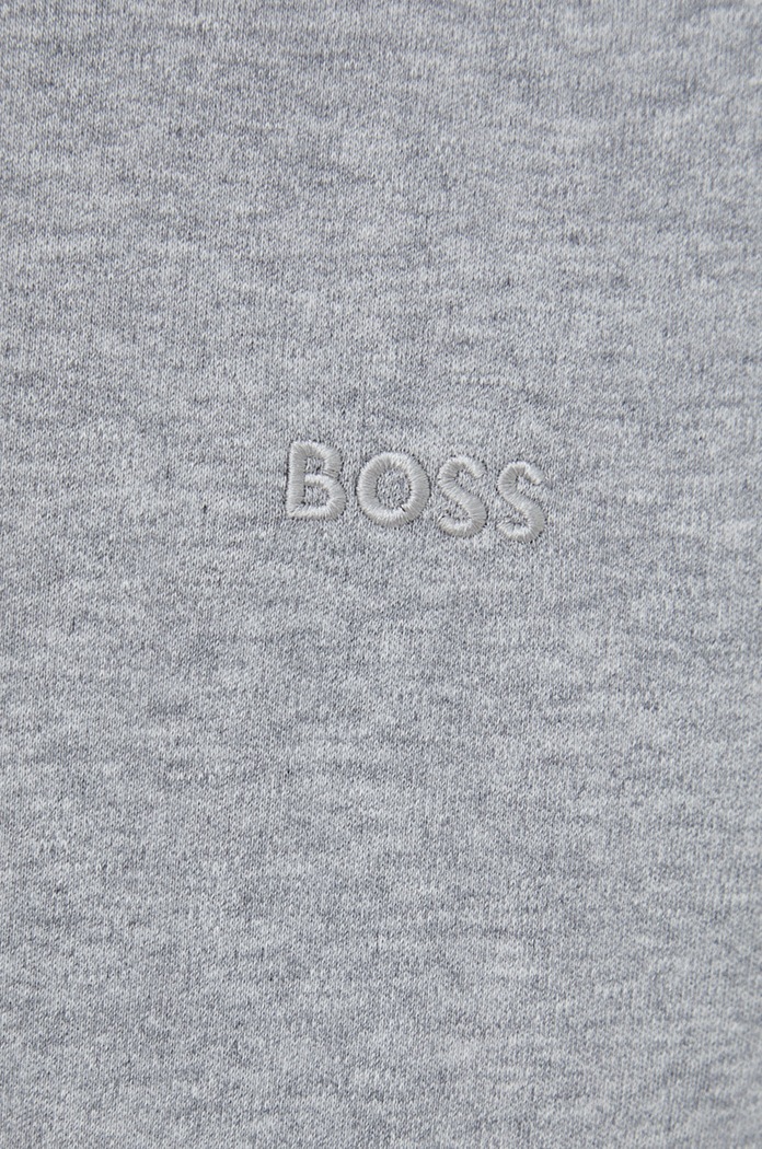 Βαμβακερή μπλούζα με μακριά μανίκια BOSS Kenno 50468392 γκρί