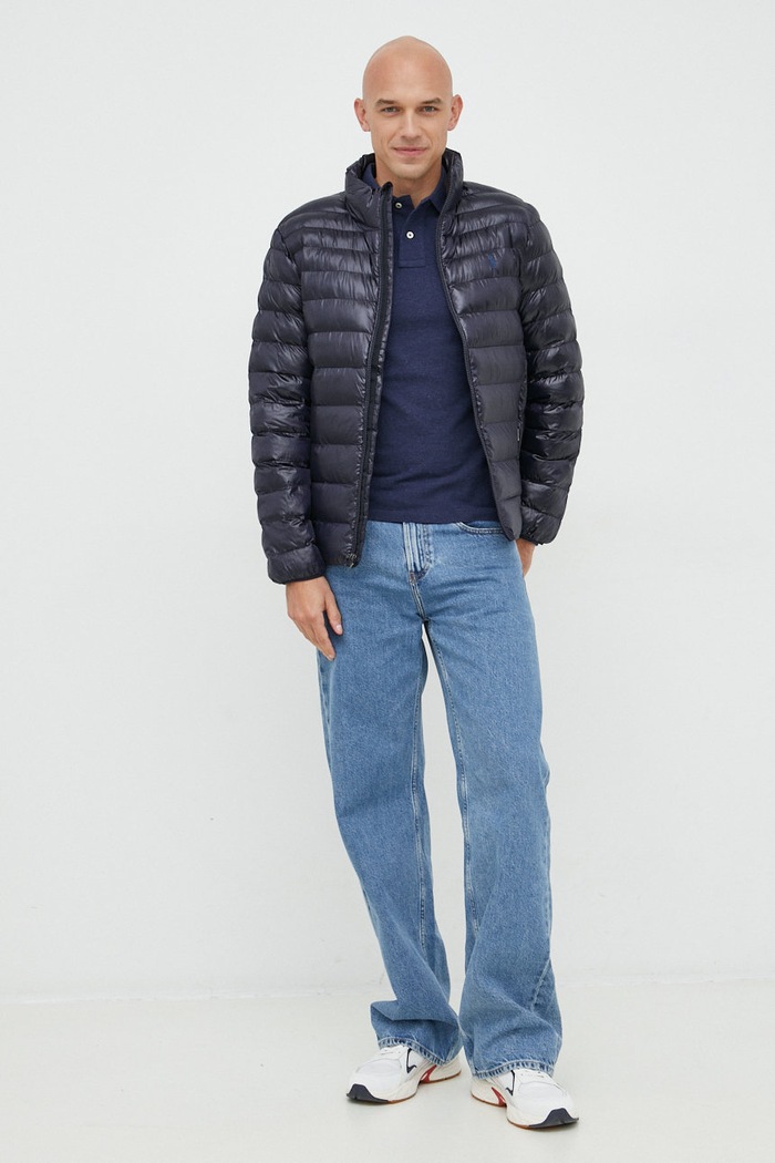 Βαμβακερή μπλούζα με μακριά μανίκια Polo Ralph Lauren 710681126075 σκούρο μπλε AW22