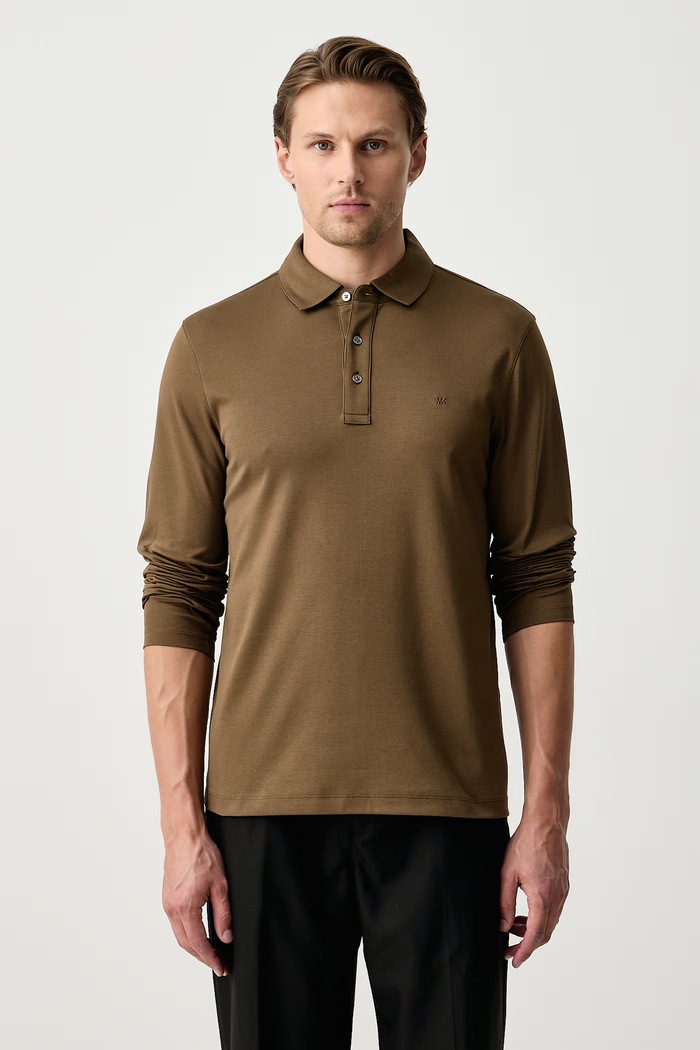 Michael Kors Longsleeve męski bawełniany zielony CF150CFC93