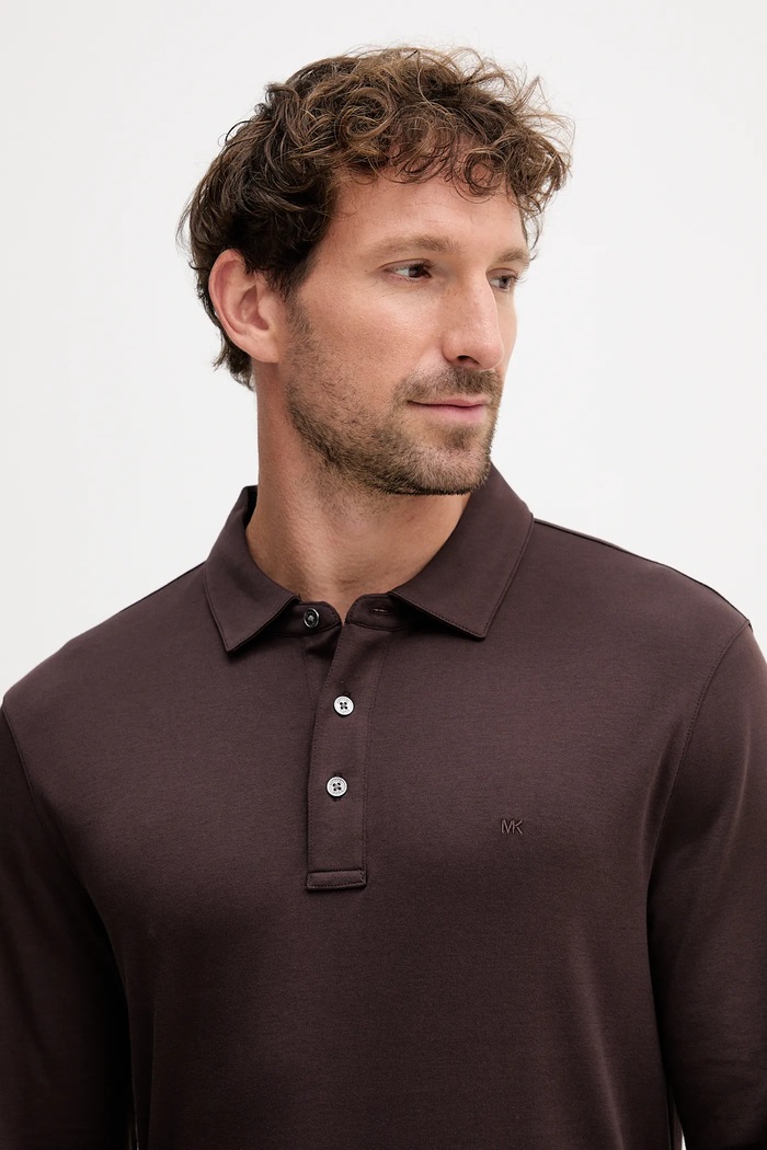 Longsleeve din bumbac Michael Kors CF150CFC93 maro