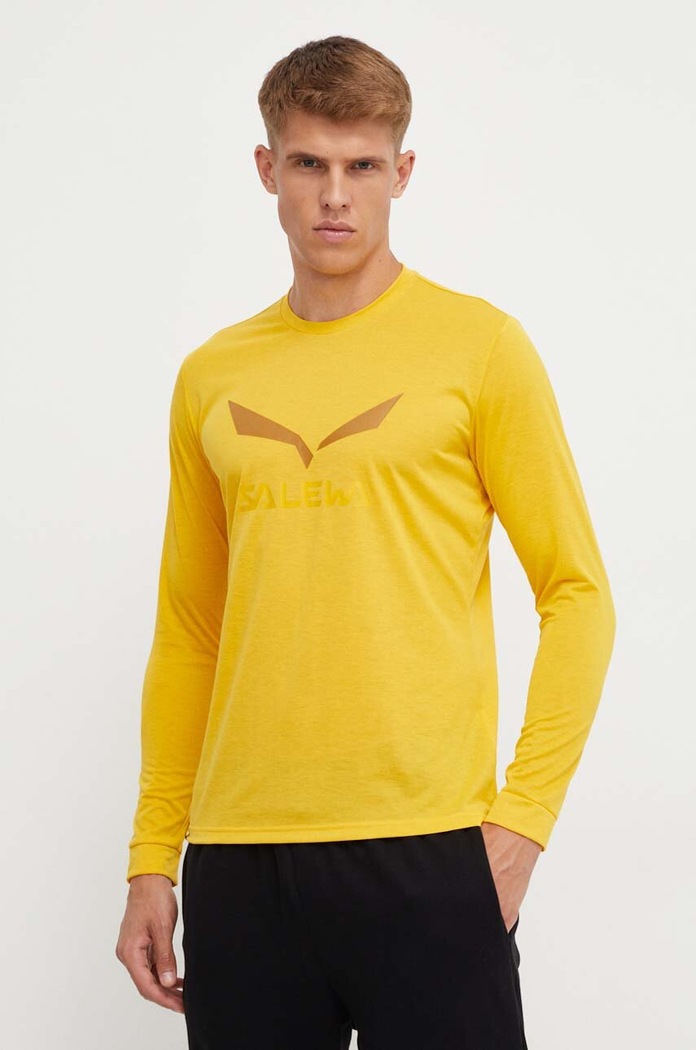Salewa sportos hosszú ujjú Solidlogo 00.0000027340 sárga AW25