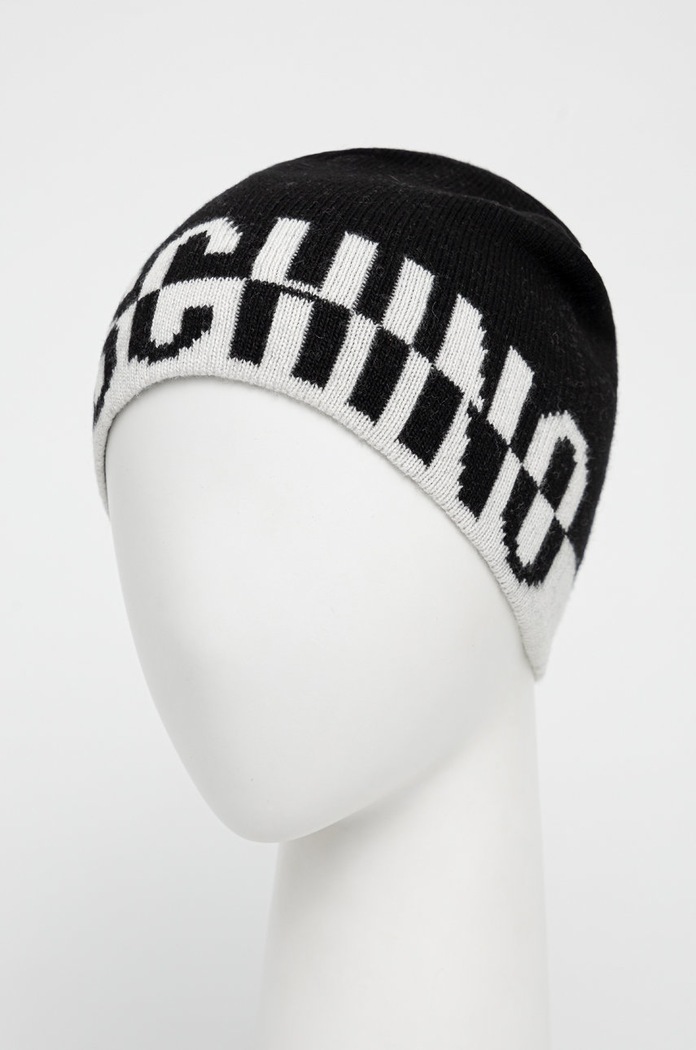 Moschino czapka z domieszką wełny M2788.65332 czarny AW23