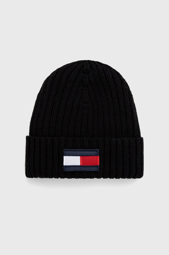 Dječja kapa Tommy Hilfiger bez uzorka crna AU0AU01585.9BYY