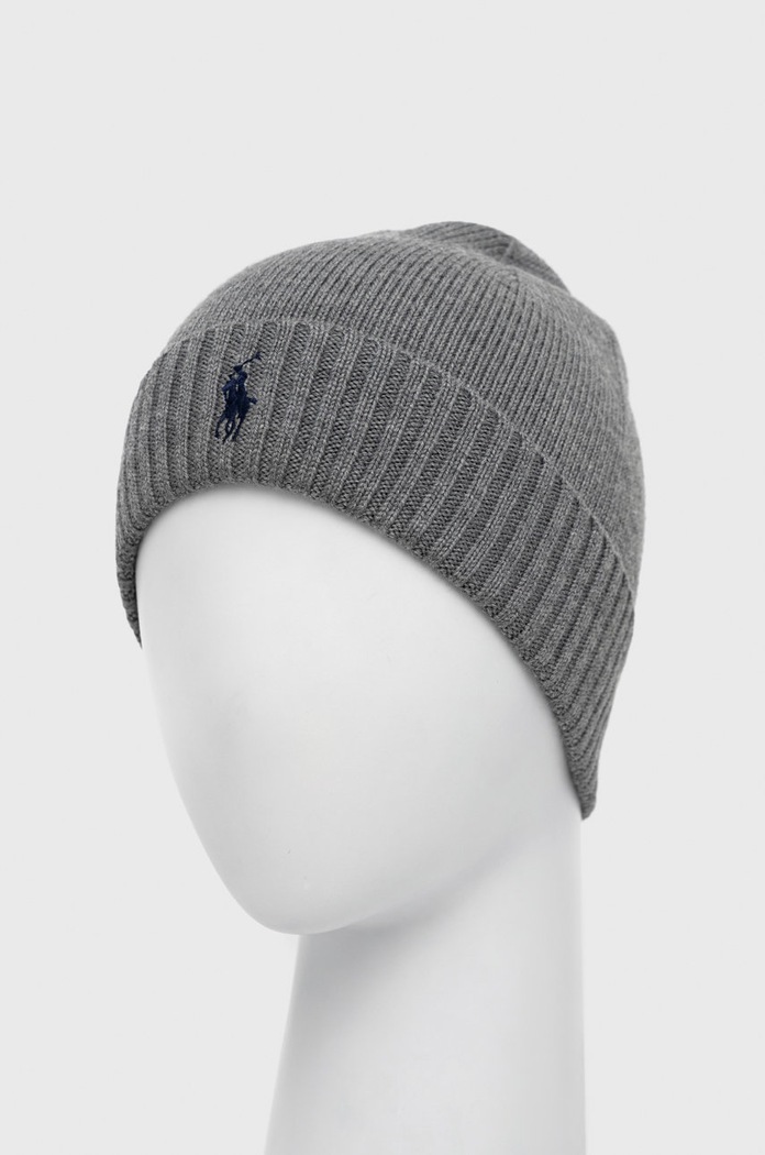 Polo Ralph Lauren Czapka wełniana 710886137003 szary AW22