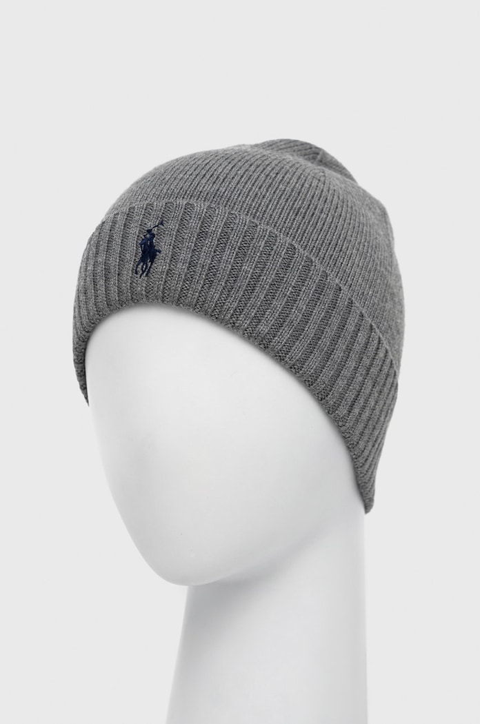 Polo Ralph Lauren Czapka wełniana 710886137003 szary AW22