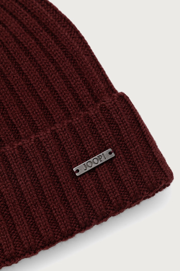 Joop! Czapka męska wełniana 30033196 bordowy AW25
