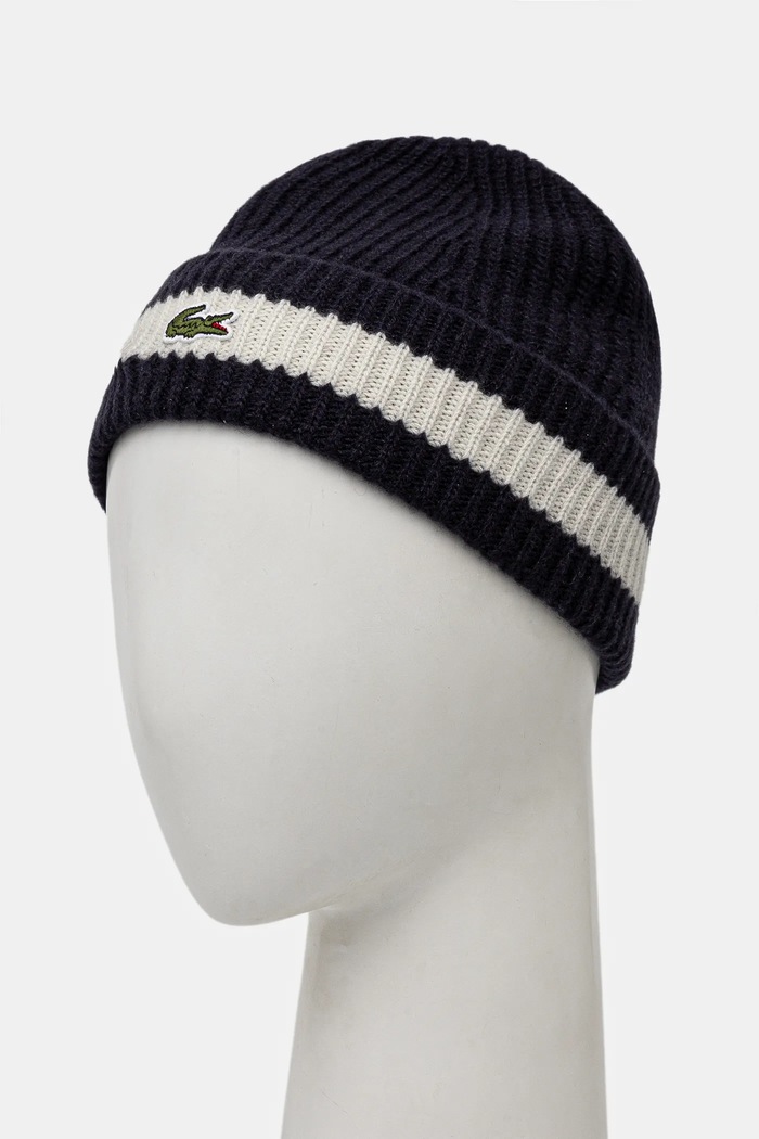 Lacoste czapka wełniana RB9883 granatowy AW24