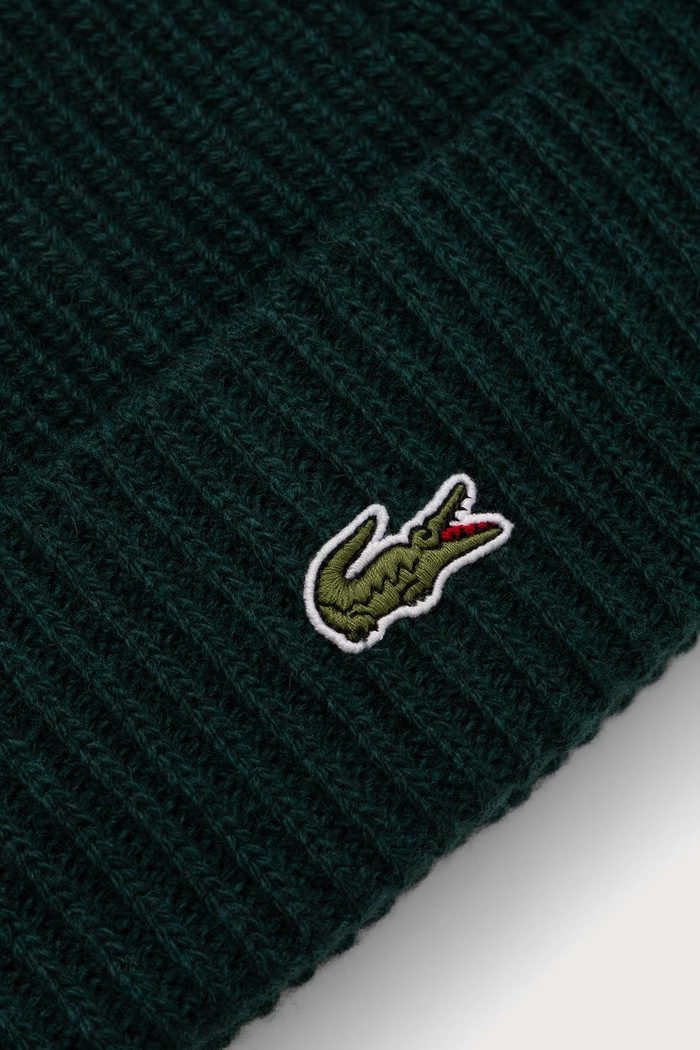 Akcesoria Lacoste Czapka beanie wełniana RB9883 zielony