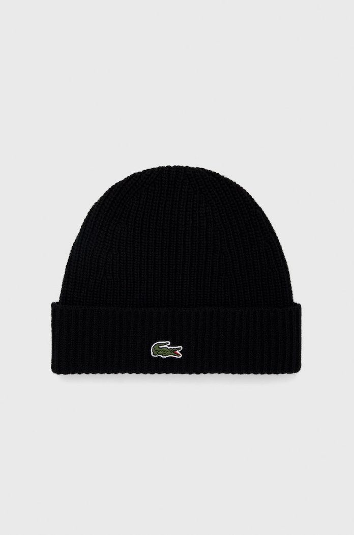 Μάλλινο σκουφί Lacoste μαλλί μαύρο RB9883