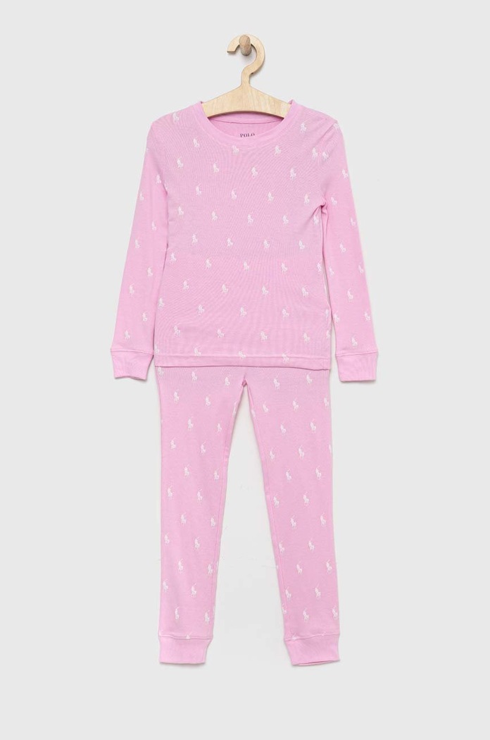 Polo Ralph Lauren piżama bawełniana komplet różowy 4P0035