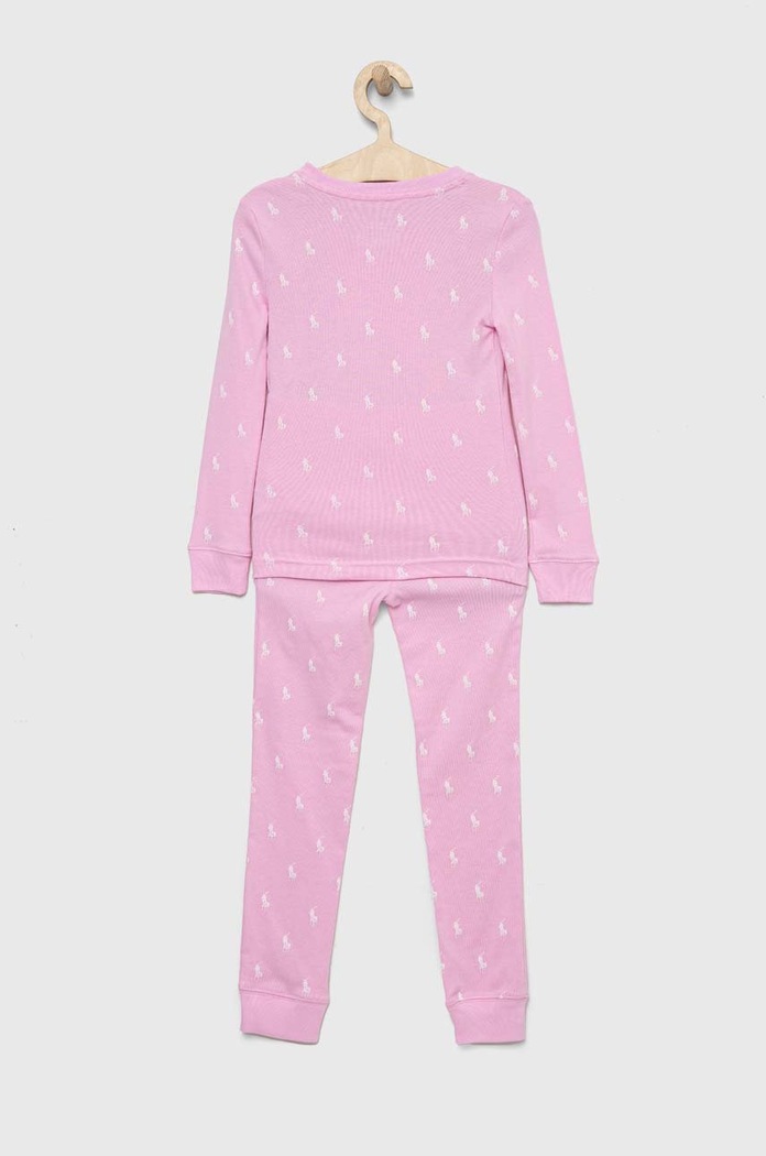 Polo Ralph Lauren piżama bawełniana 4P0035 różowy AW22