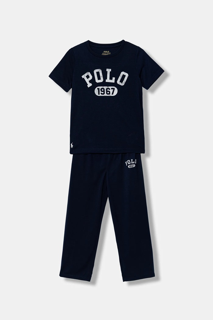 Detské pyžamo Polo Ralph Lauren melanž tmavomodrá 9P0028