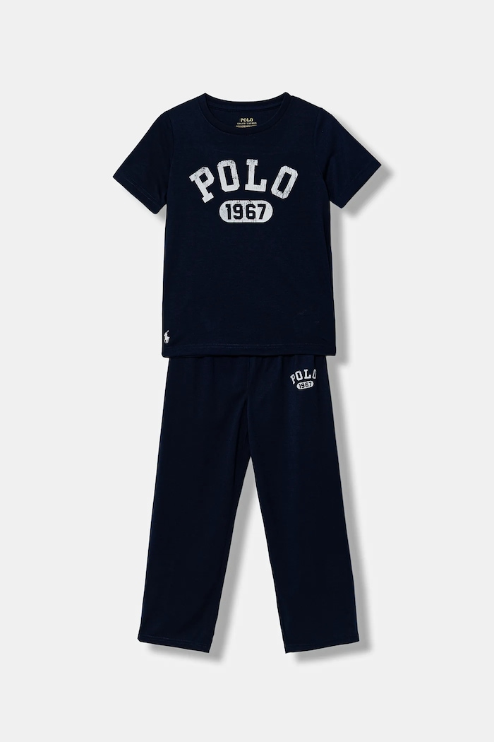 Detské pyžamo Polo Ralph Lauren melanž tmavomodrá 9P0028