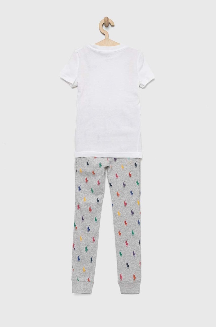 Παιδικές βαμβακερές πιτζάμες Polo Ralph Lauren 4P0037 γκρί AW22