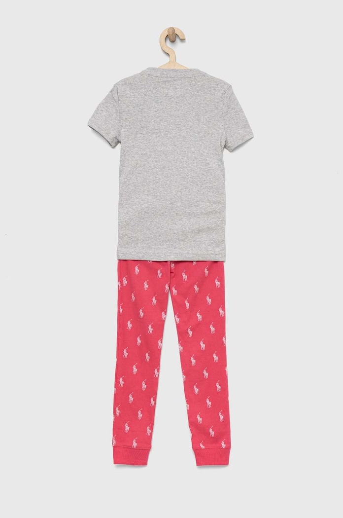 Dječja pamučna pidžama Polo Ralph Lauren 4P0037 roza AW22