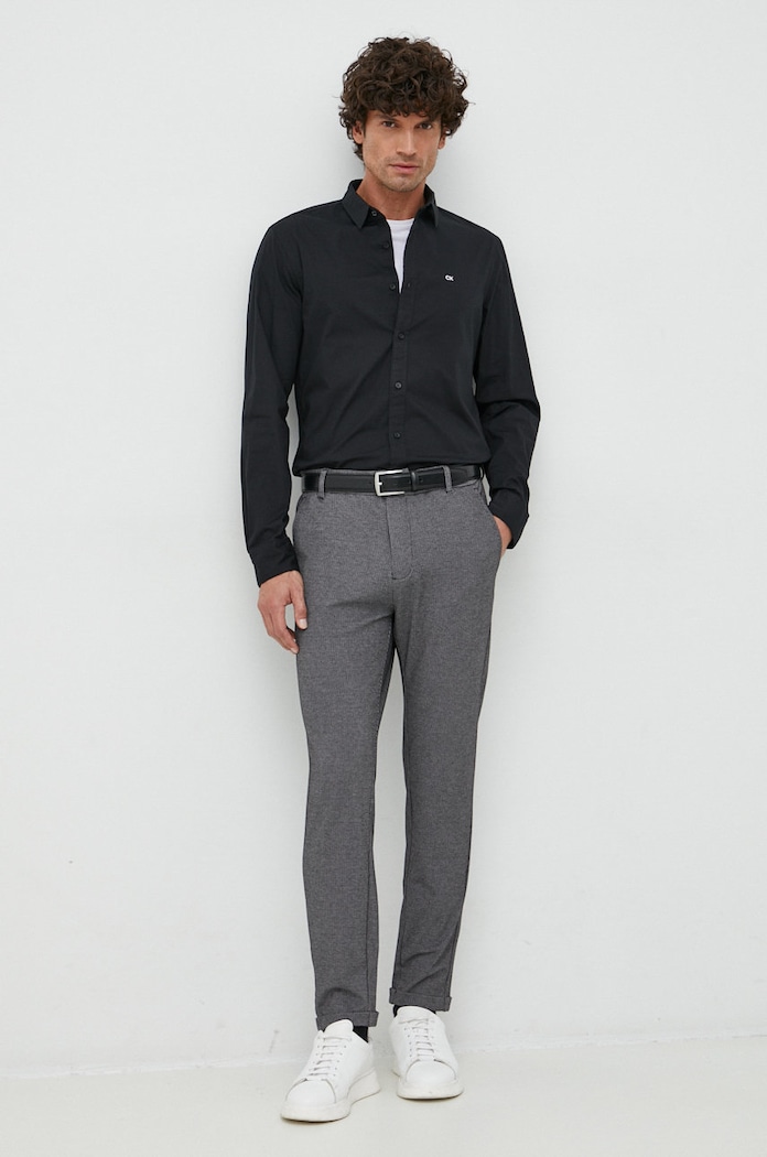 Ρούχα Πουκάμισο Calvin Klein K10K110856.9BYY μαύρο