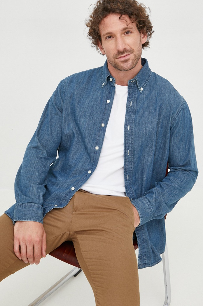 Polo Ralph Lauren camicia di jeans regolare blu 710792043001
