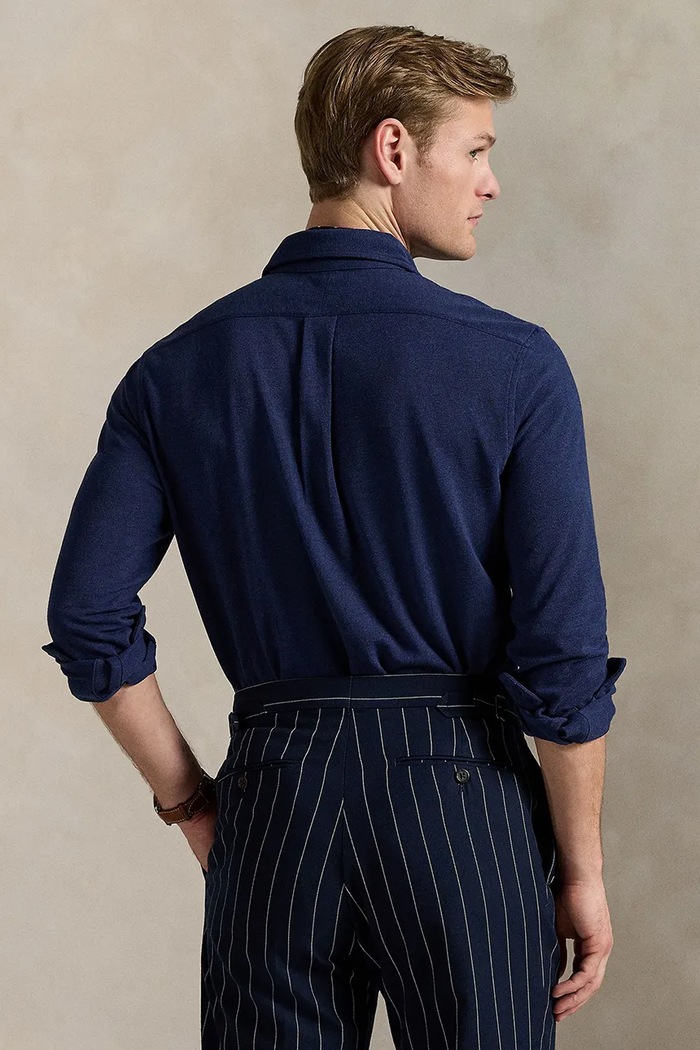 Polo Ralph Lauren koszula bawełniana 710654408081 granatowy AW22