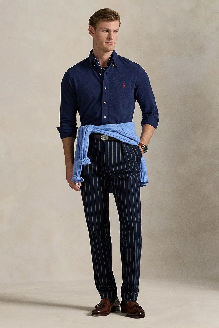 Odzież Polo Ralph Lauren koszula bawełniana 710654408081 granatowy