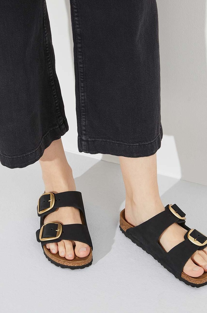 Παντόφλες σουέτ Birkenstock Arizona Big Buckle 1023290.BLK