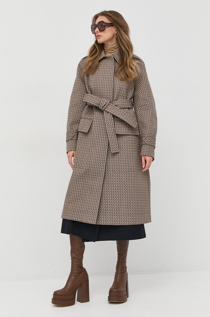 Victoria Beckham płaszcz nieocieplane beżowy 1422WCT004234A