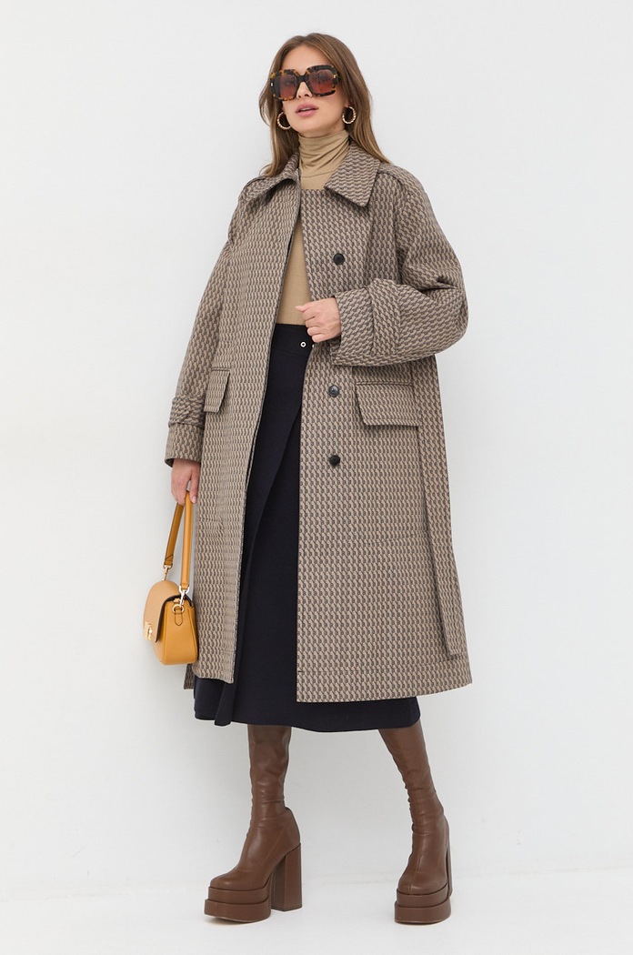 Victoria Beckham płaszcz 1422WCT004234A beżowy AW22