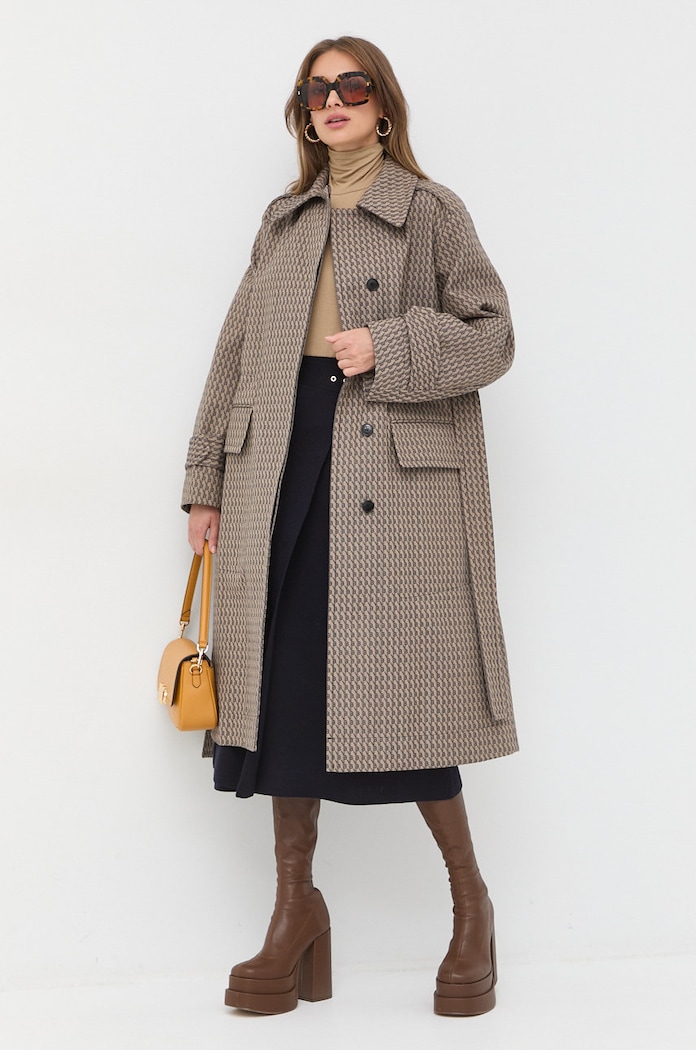 Victoria Beckham płaszcz 1422WCT004234A beżowy AW22