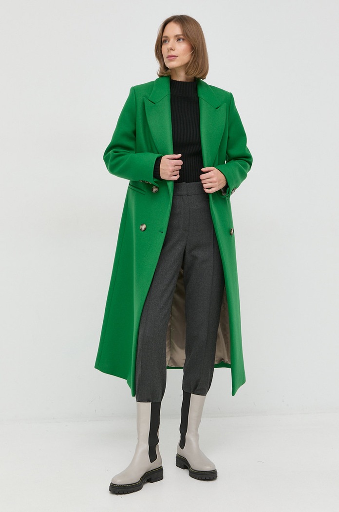 Ivy Oak palton de lana IO1122F1100 verde AW22