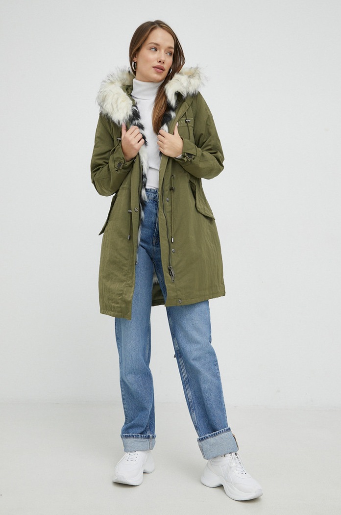 Odzież Guess parka W2BL32.WEWG0 zielony