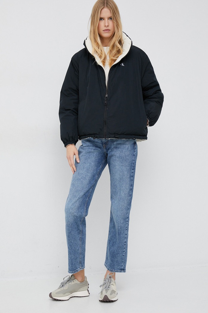 Odzież Calvin Klein Jeans kurtka dwustronna J20J219841.9BYY czarny
