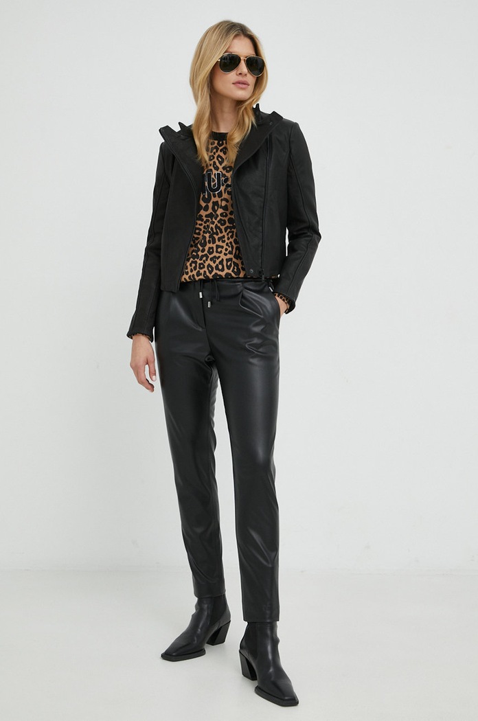 Шкіряна куртка Trussardi 56S00806.2P000288 чорний AW22