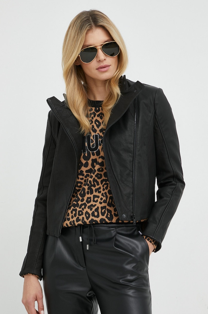 Шкіряна куртка Trussardi чорний 56S00806.2P000288