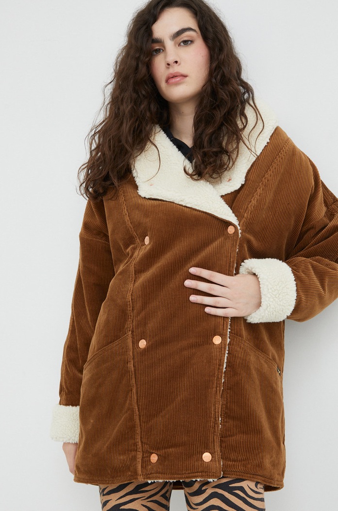Manšestrová bunda Wrangler bez kapuce hnědá W4388828E