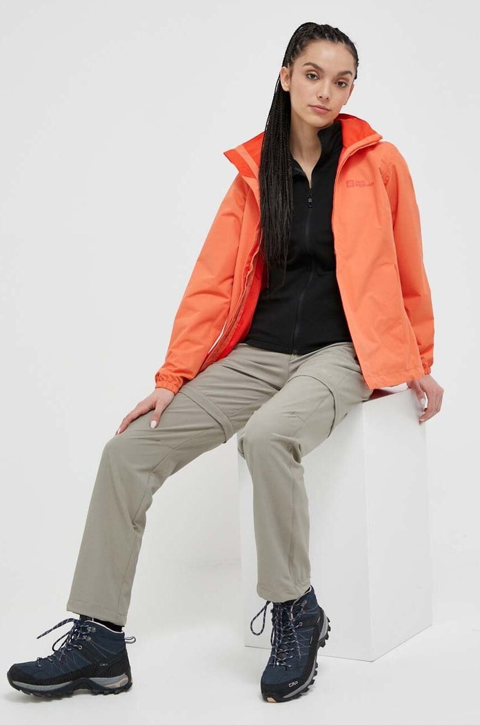 Μπουφάν Jack Wolfskin Stormy Point 1111202 πορτοκαλί SS24