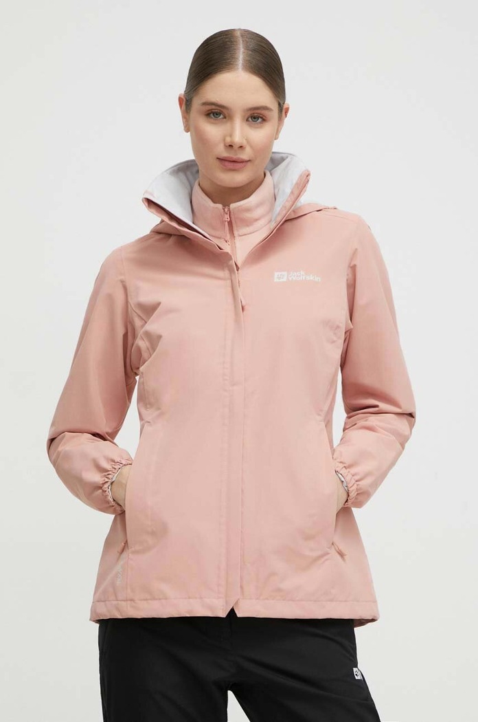 Turistická bunda Jack Wolfskin STORMY POINT 2L JKT nezateplené ružová 1111202