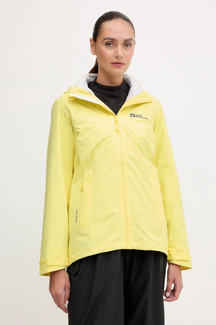 Jack Wolfskin szabadidős kabát Moonrise 3in1 enyhén szigetelt sárga 1115621