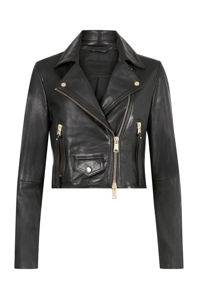 Kožený křivák AllSaints WL166X černá