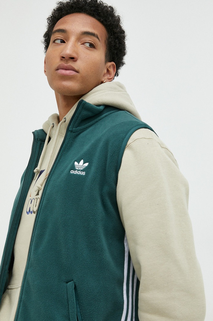 adidas Originals kamizelka bez kaptura zielony HK7393