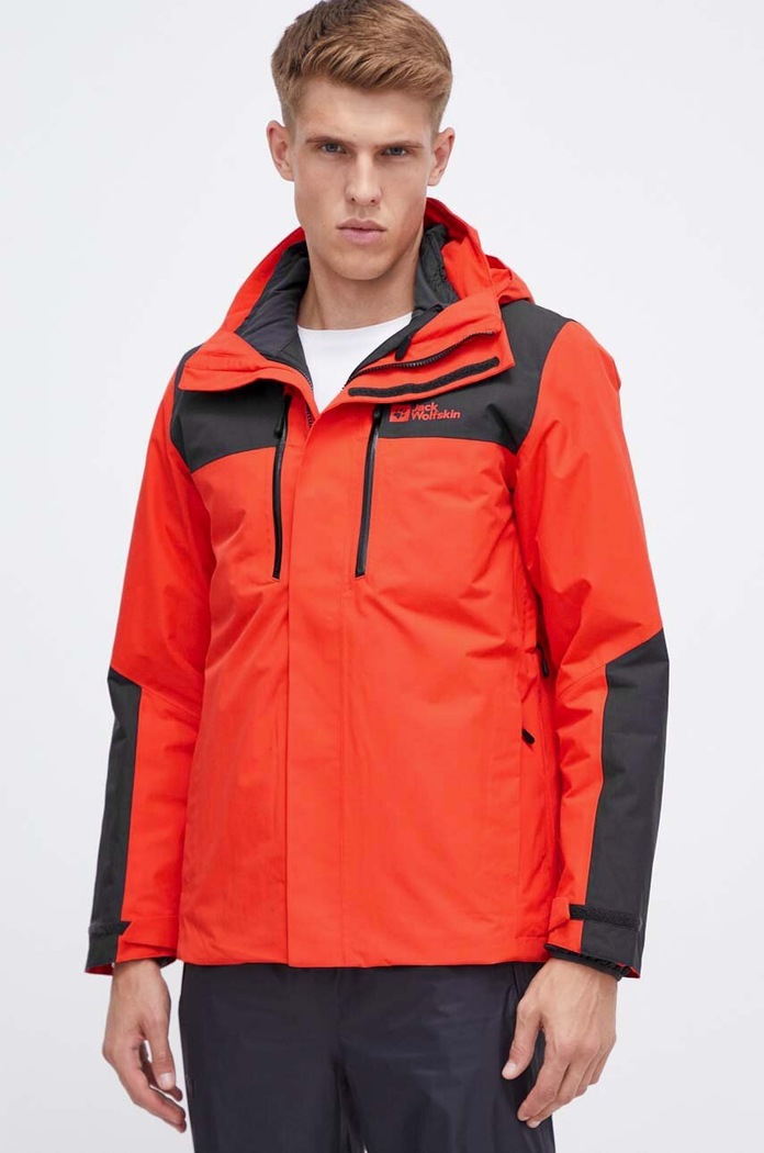 Jack Wolfskin szabadidős kabát Jasper 3in1 szigetelt piros 1115261