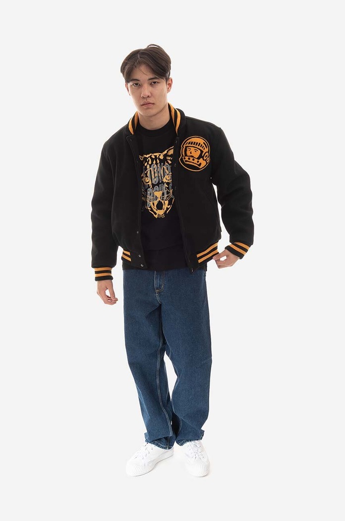 Billionaire Boys Club wool blend bomber jacket Astro Varsity Jacket B22301 black AW22