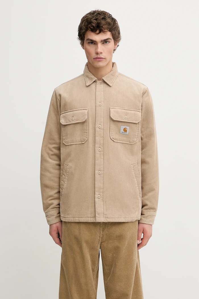 Carhartt WIP kurtka Whitsome Shirt Jac bez kaptura beżowy I028827