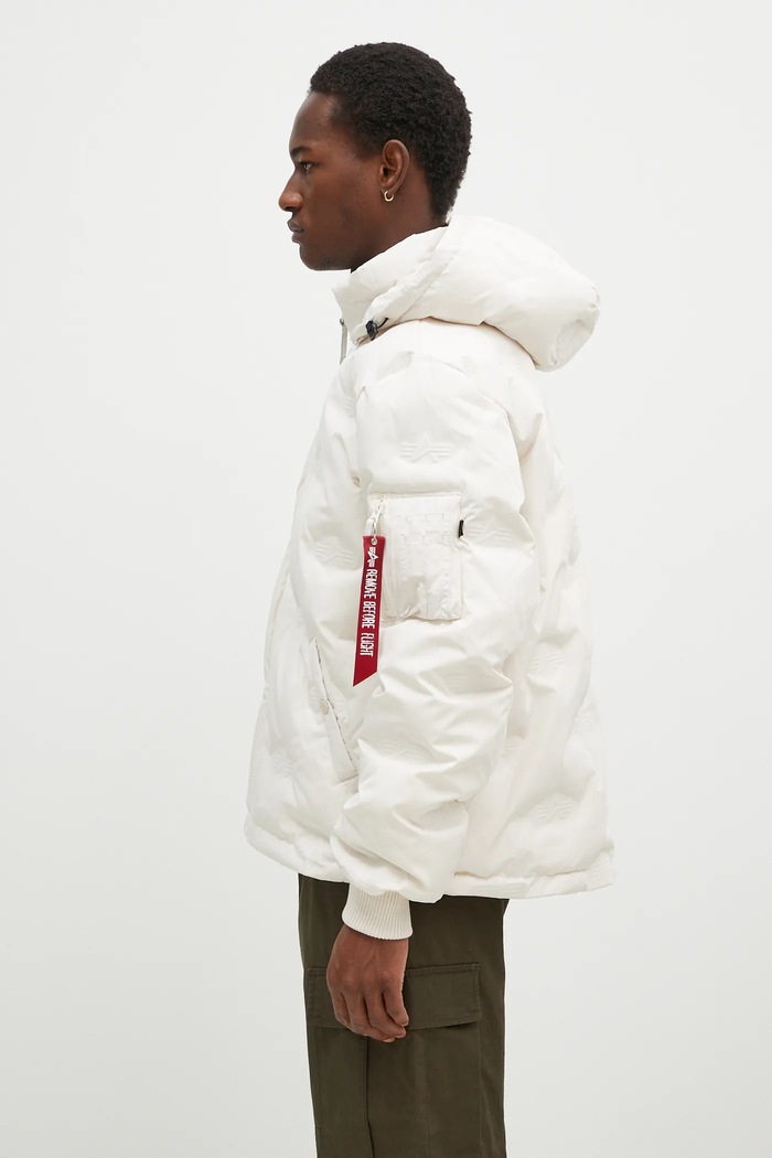 Alpha Industries kurtka Hooded Logo 108107.578 beżowy AW24
