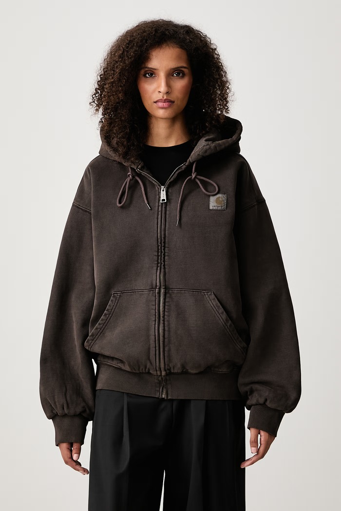 Carhartt WIP Kurtka Carhartt WIP Dusty H Brown I029524 DUSTY H BROWN bluza rozpinana bawełniana I029524 brązowy AW22