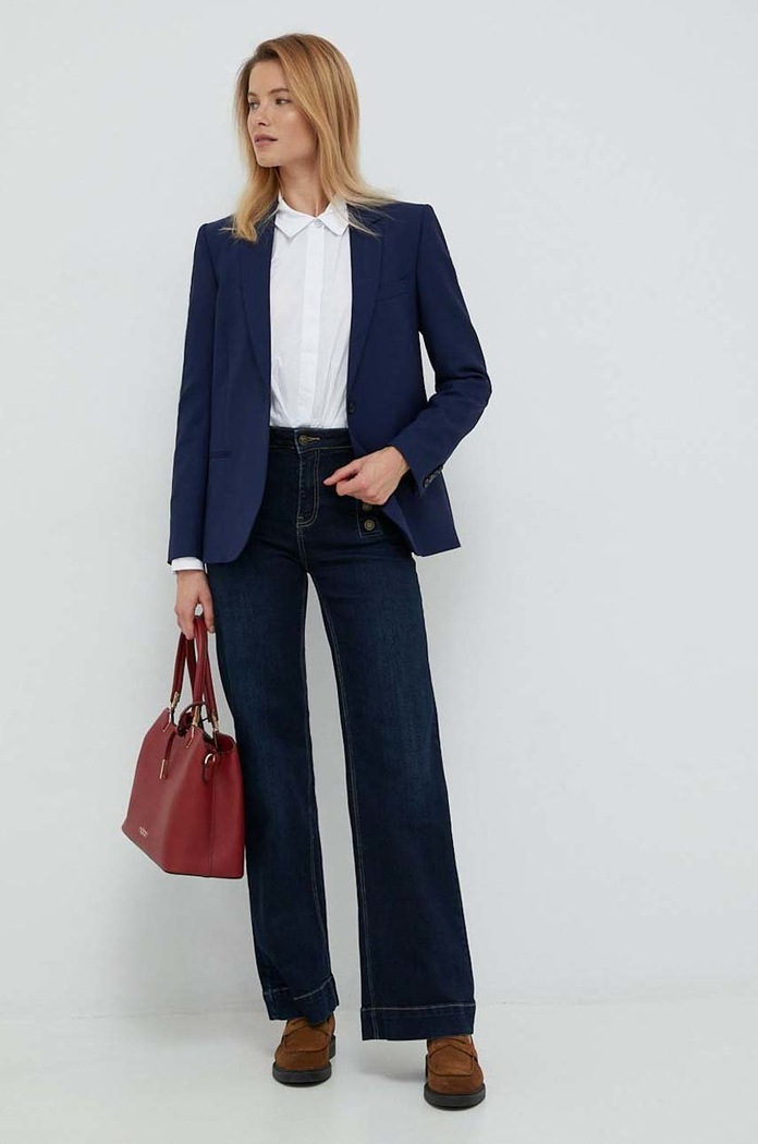 PS Paul Smith marynarka lniana W2R.248J.J30408 granatowy AW22
